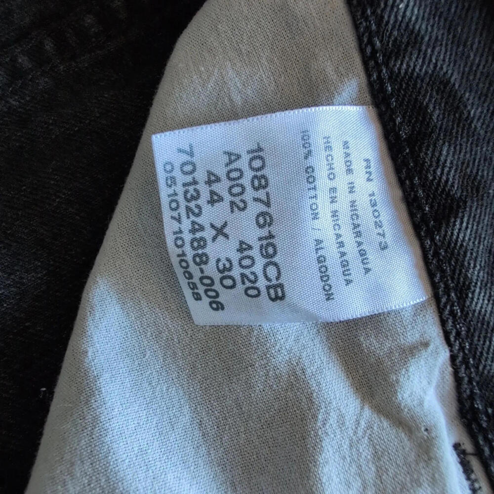 Rustler‎ Jeans Mens 42x28 Black Denim Straight Leg Raw Hem Frayed Relaxed Fit - Picture 7 of 10